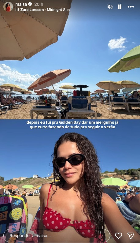 Maisa posa de biquíni em praia de Malta; veja foto