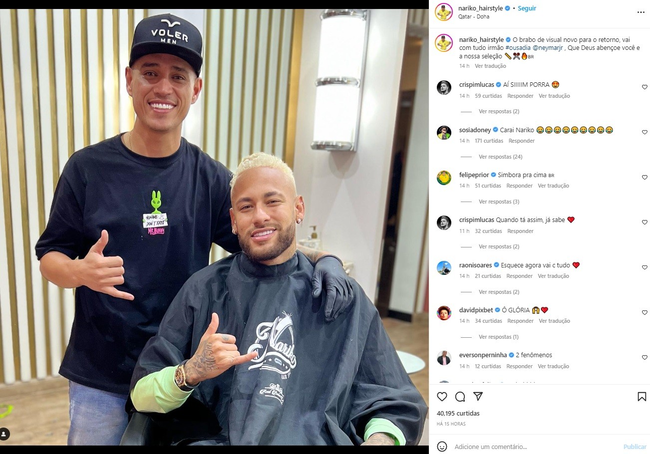 Neymar transforma visual para volta na Copa do Mundo