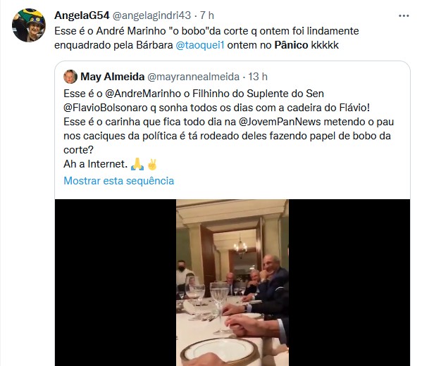 André Marinho se justifica após ser flagrado imitando Bolsonaro em jantar com Temer