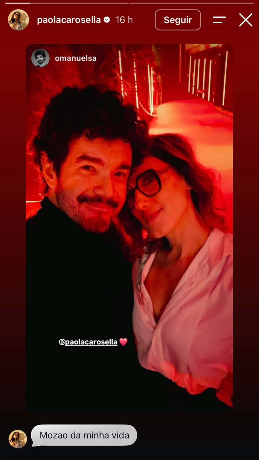 Paola Carosella mostra fotos raras de noite com namorado: \"Mozão da minha vida\"