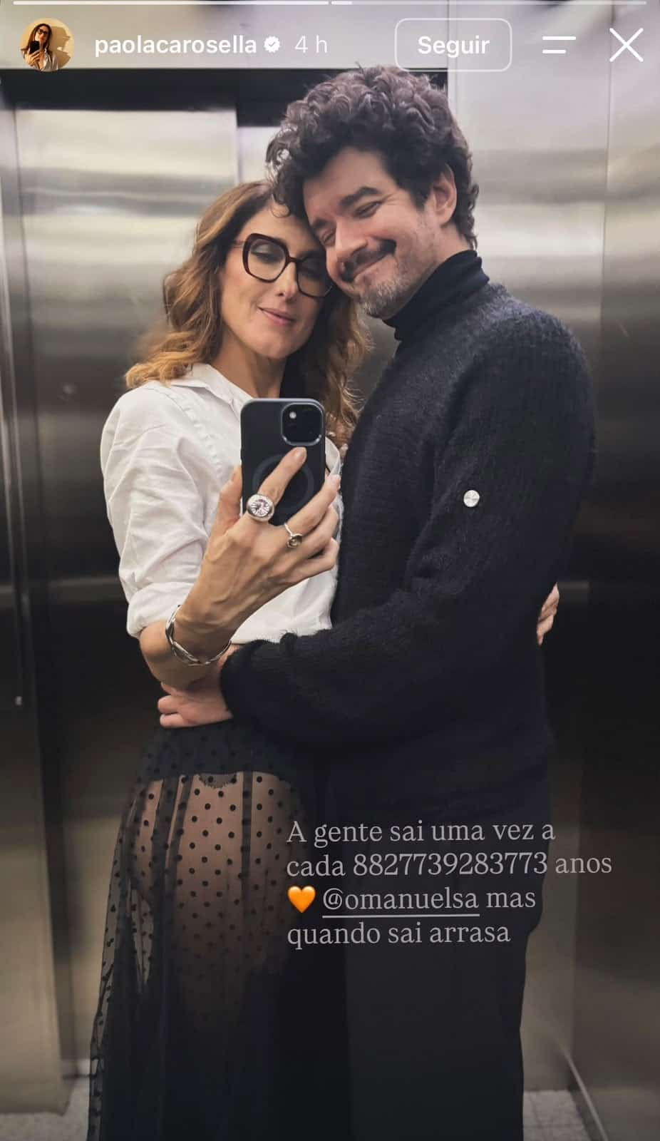 Paola Carosella mostra fotos raras de noite com namorado: \"Mozão da minha vida\"