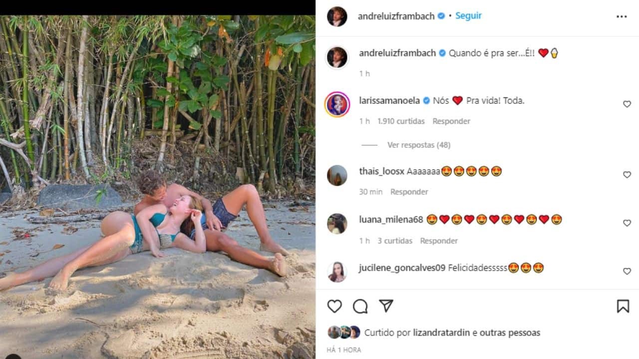 Post de André Luiz Frambach com Larissa Manoela no Instagram