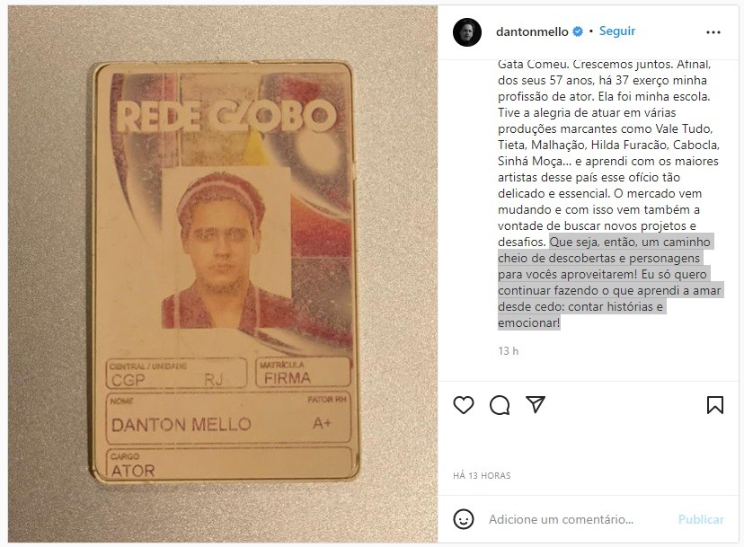 Danton Mello anuncia saída da Globo após 37 anos: \"Minha escola\"