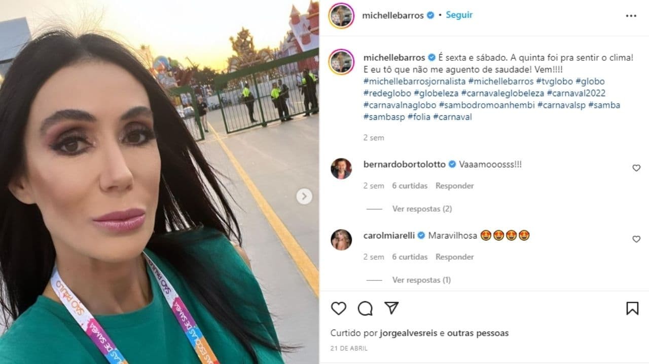 Michelle Barros anuncia saída da Globo