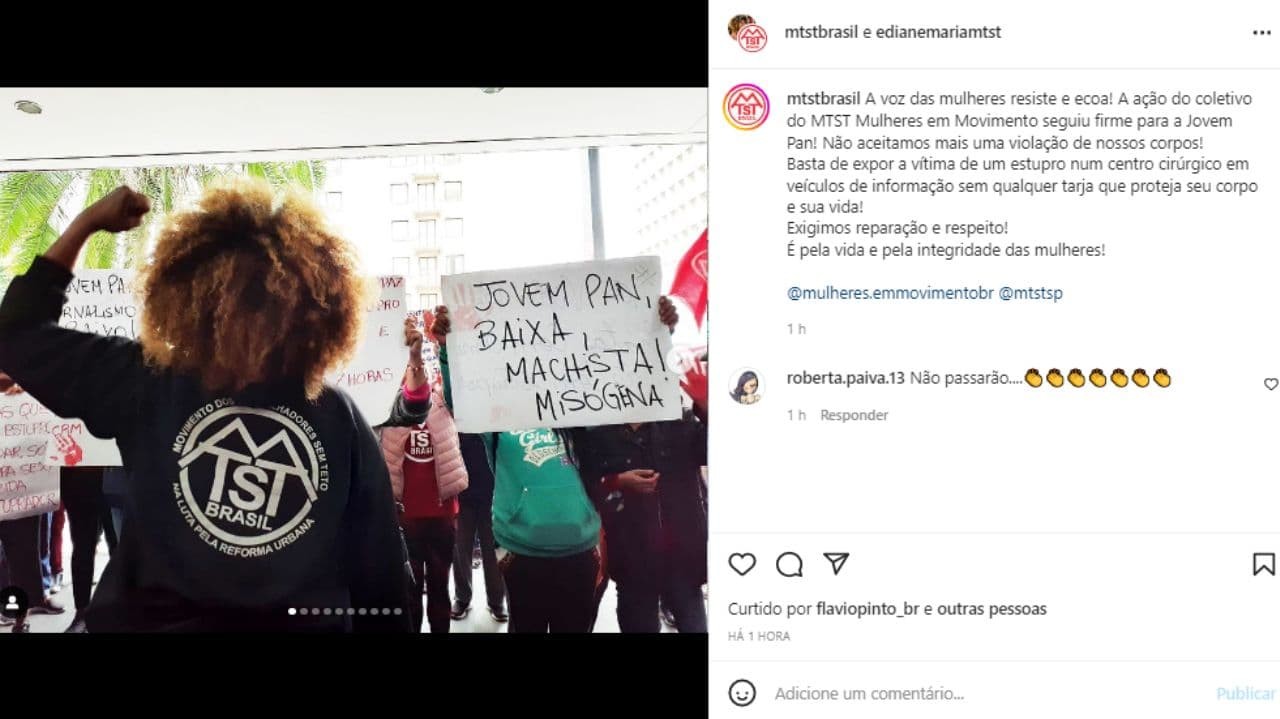 Jovem Pan é alvo de protestos em SP após exibir vídeo de estupro sem tarja