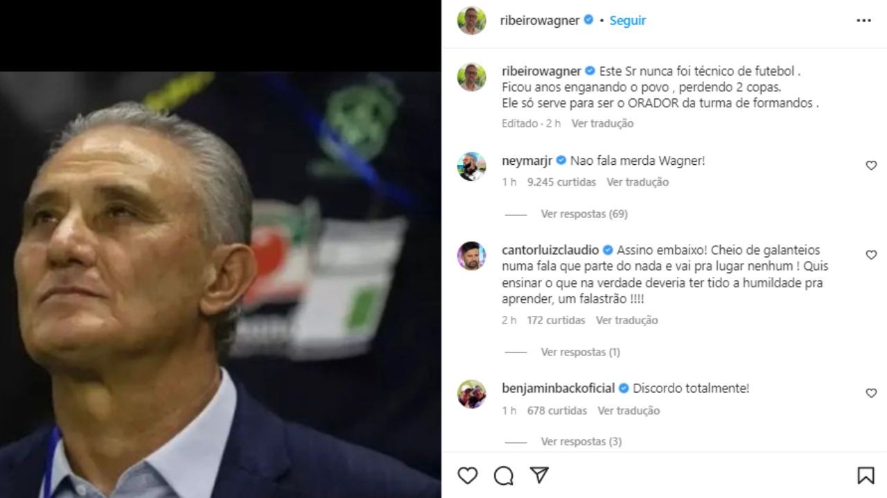 Copa: Para defender Tite, Neymar bate boca com empresário
