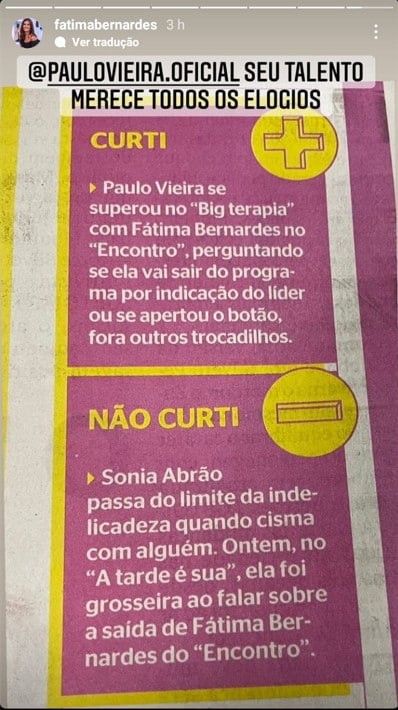 Sonia Abrão volta a detonar Fátima Bernardes e pede Angélica no The Voice: \"Mais vida\"