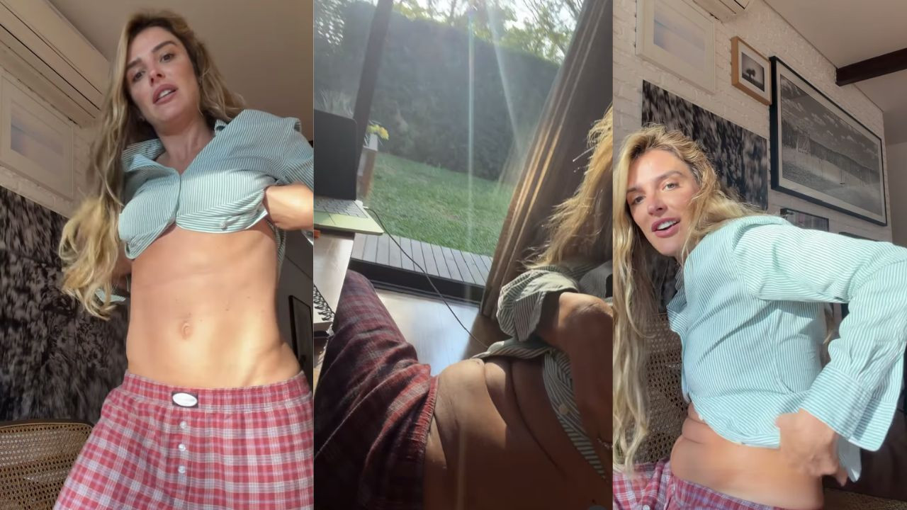 Rafa Brites revela truque por trás de barriga definida nas fotos: \"Fazendo aquela força\"