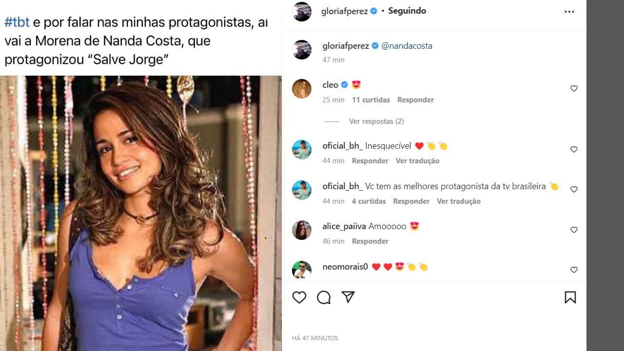 Após gafe, Glória Perez corrige erro com Nanda Costa em novela da Globo