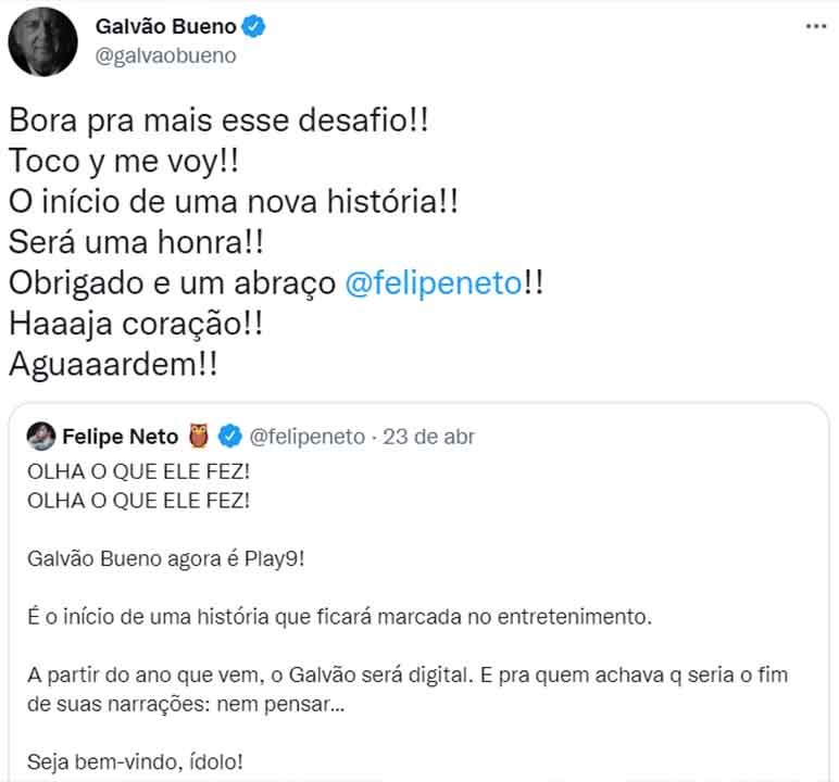 Prestes a deixar a Globo, Galvão Bueno fecha contrato com outra empresa