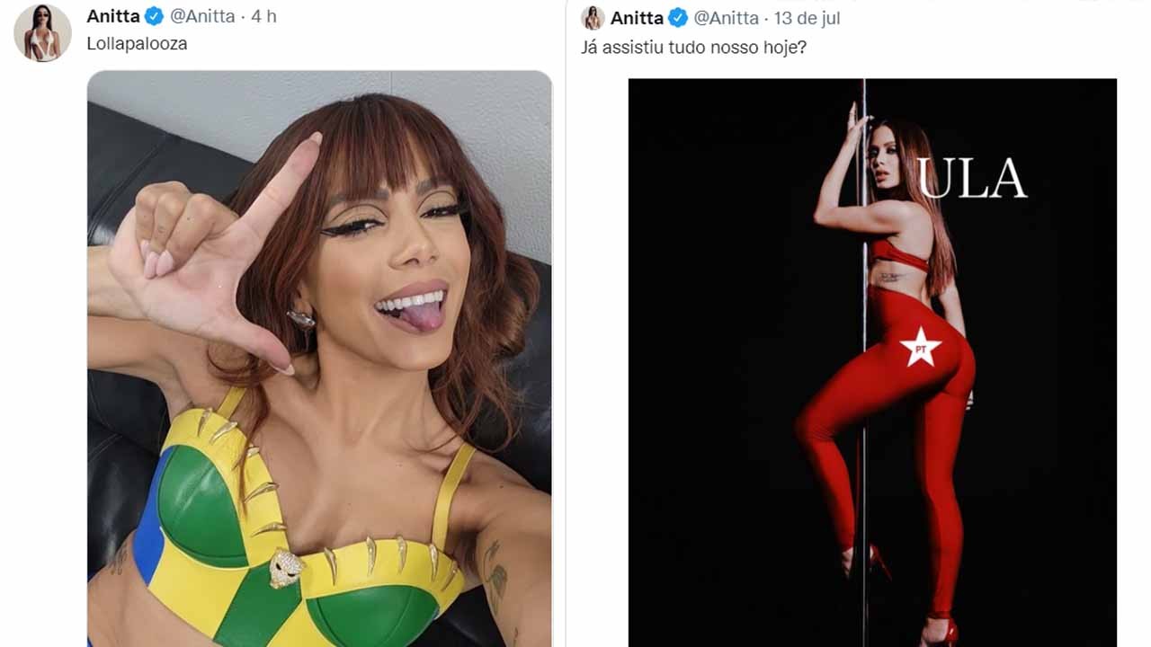 Anitta dá dura no PT e proíbe partido de usar sua imagem
