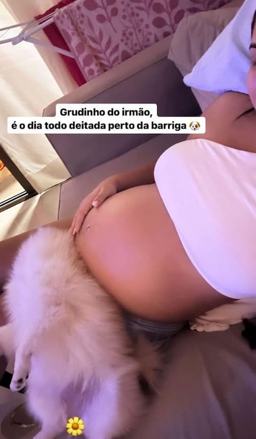 Grávida, ex de Luva de Pedreiro mostra barrigão e enxoval do bebê