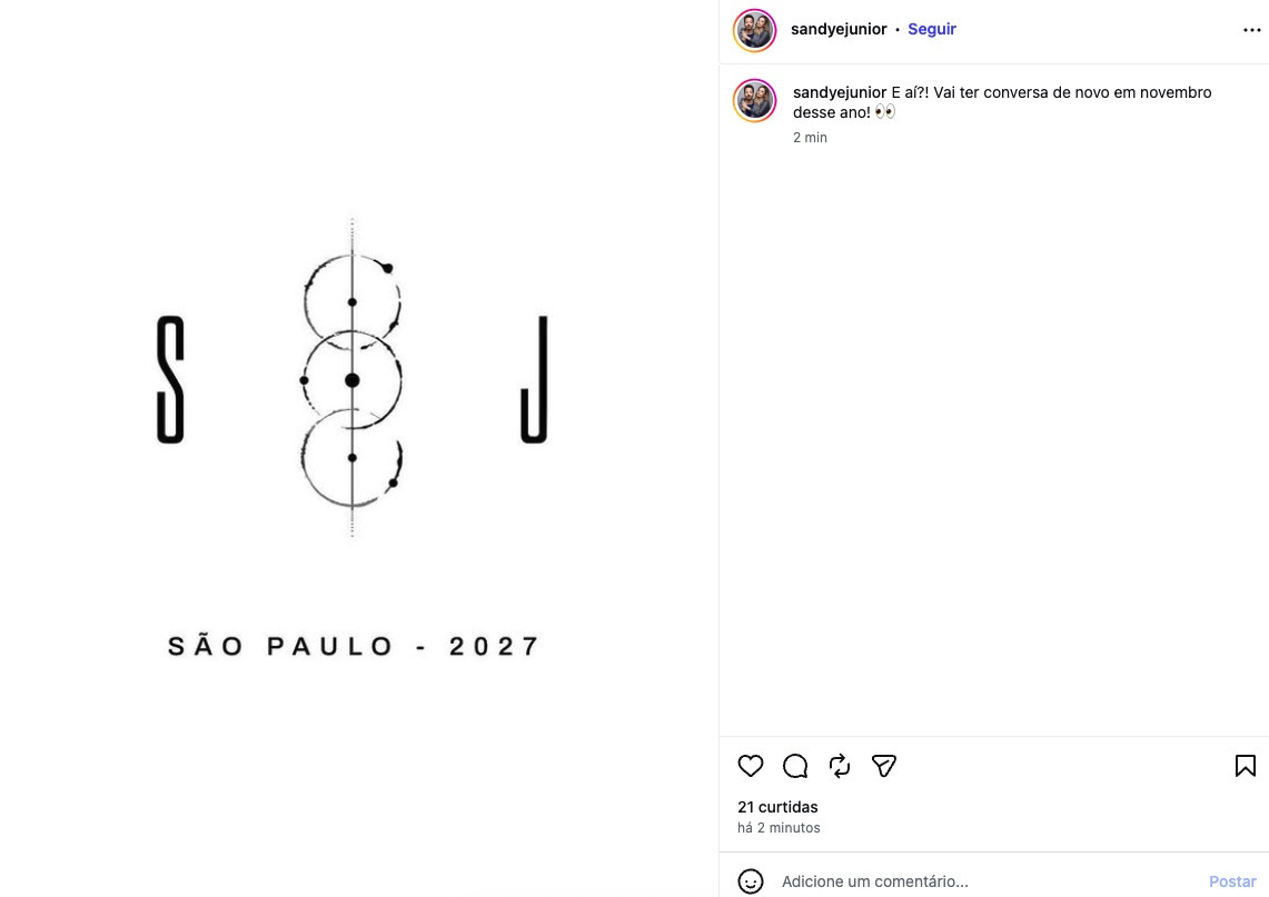 Sandy & Junior atiçam fãs com anúncio misterioso: \"Vamos conversar de novo?\"