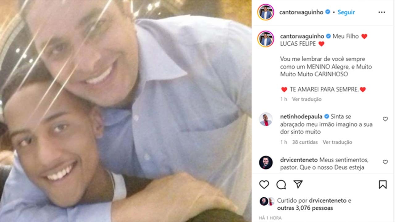Cantor Waguinho se pronuncia após filho ser assassinado aos 22 anos