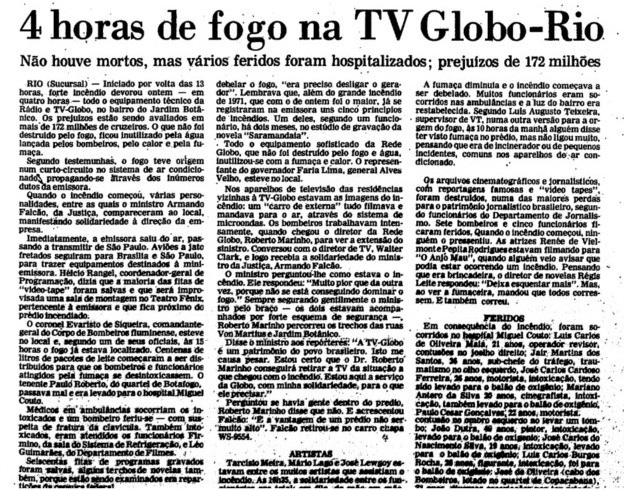 Xuxa, novela e 4 horas de fogo: Os incêndios que quase destruíram a Globo