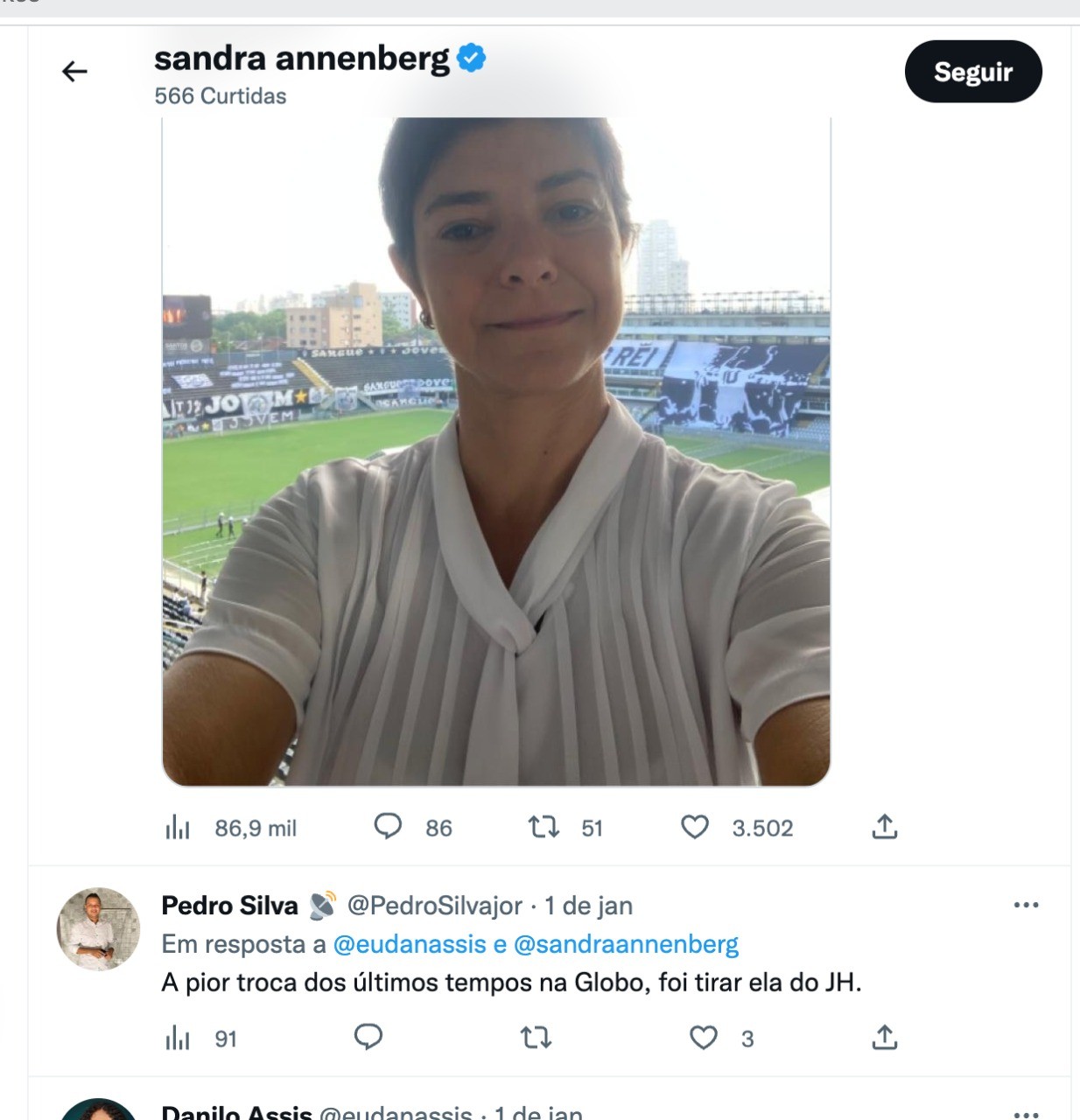 Sandra Annenberg curte crítica sobre saída dela do Jornal Hoje: \"Pior troca\"