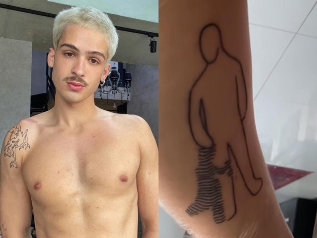 Com ex no BBB22, João Guilherme faz tatuagem suspeita