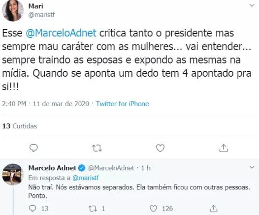 Marcelo Adnet rebate seguidora após crítica sobre suposta traição