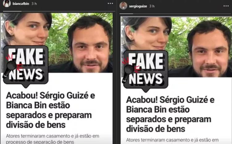 Bianca Bin e Sérgio Guizé se manifestam após rumores de separação