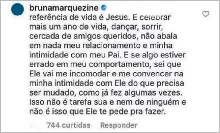 Fã critica Bruna Marquezine, cobra postura cristã e atriz responde: \"Jesus é a referência\"