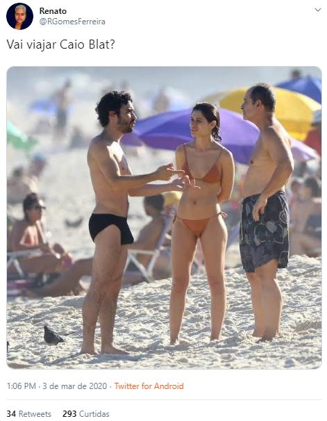 Flagra de Caio Blat de sunga na praia repercute na web: \"Fiquei sem ar\"