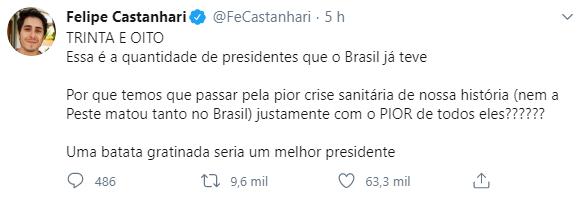 Youtuber critica Bolsonaro após demissão de ministro: \"Ele quer que todo mundo morra\"