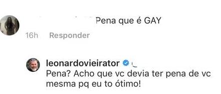 Leonardo Vieira rebate comentário de seguidora sobre ser gay: \"Deveria ter vergonha de você mesma\"