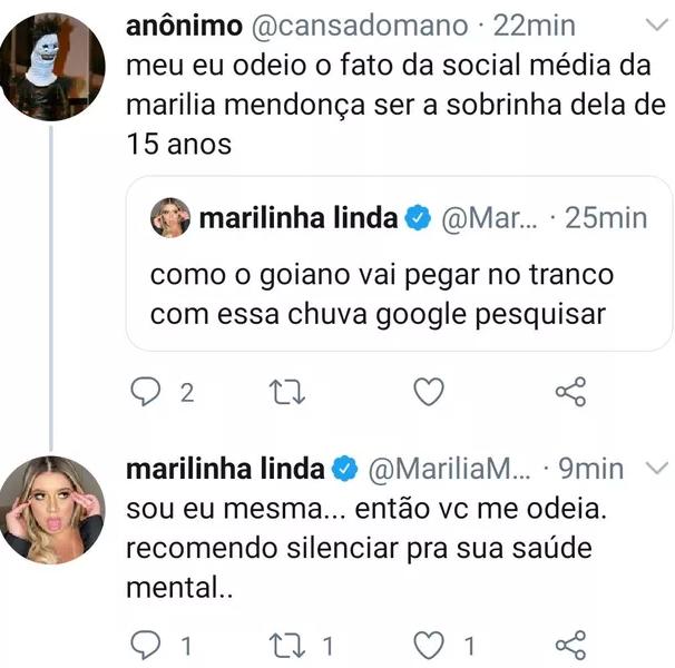Marília Mendonça rebate seguidor que criticou conteúdo de sua rede social: \"Me odeia\"