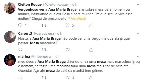 Ana Maria Braga é acusada de machismo após \"mesa masculina\" no \"Mais Você\"