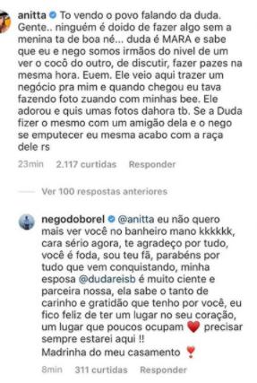 Após foto sexy com Nego do Borel, Anitta rebate críticas: \"Duda está de boa\"