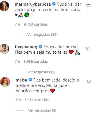 Jade Magalhães recebe apoio de famosos após confirmar separação de Luan Santana