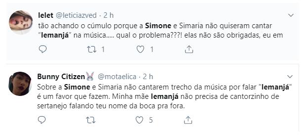 Simone e Simaria não citam \"Iemanjá\" em música na TV e geram climão