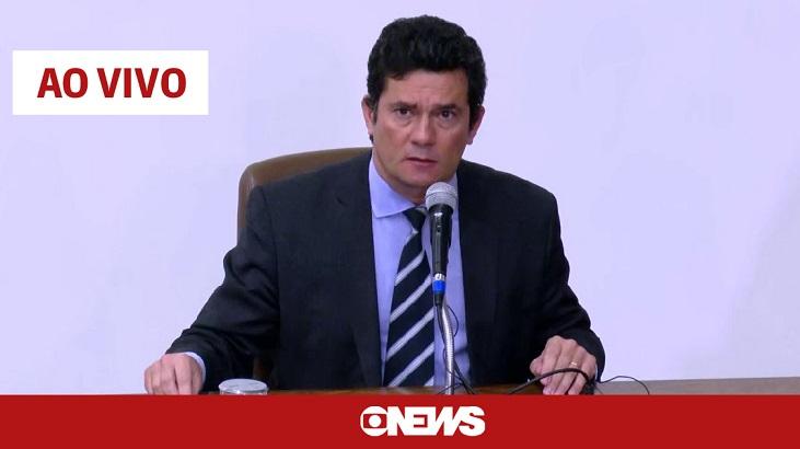 Coletiva de imprensa de Sérgio Moro, vista pelo GloboNews