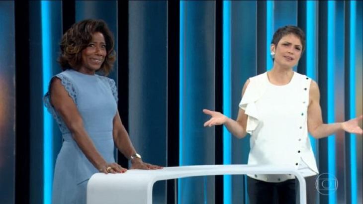 Sandra Annemberg e Glória Maria apresentando o Globo Repórter.