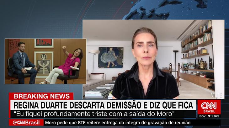 Maitê Proença fala sobre Regina Duarte na CNN