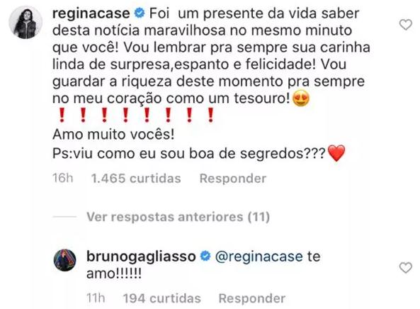 Regina Casé revela reação de Bruno Gagliasso após saber da gravidez de Giovanna Ewbank