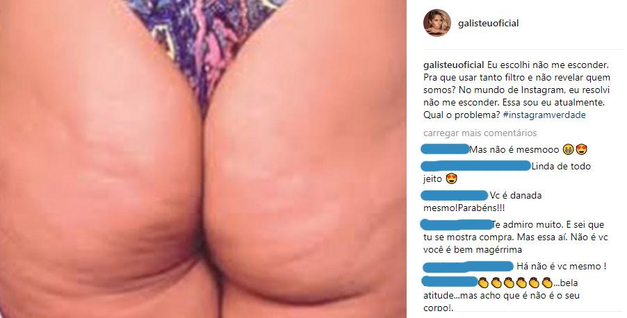 Adriane Galisteu posta foto de bumbum com celulite e deixa seguidores em dúvida