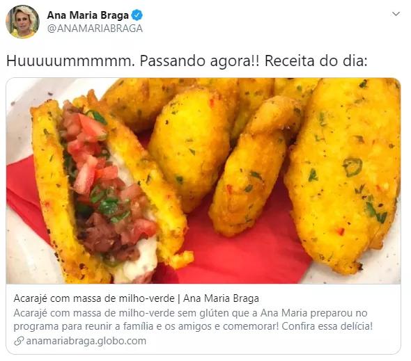 Ana Maria Braga é criticada por receita e pede desculpas: \"Ofendeu a cultura baiana\"