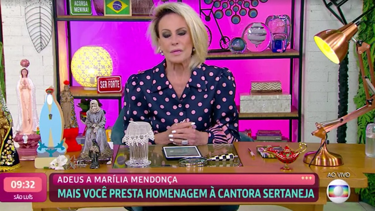 Ana Maria Braga no Mais VocÊ falando sobre Marília Mendonça