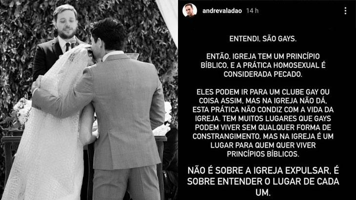 Pastor André Valadão reprova gays na igreja