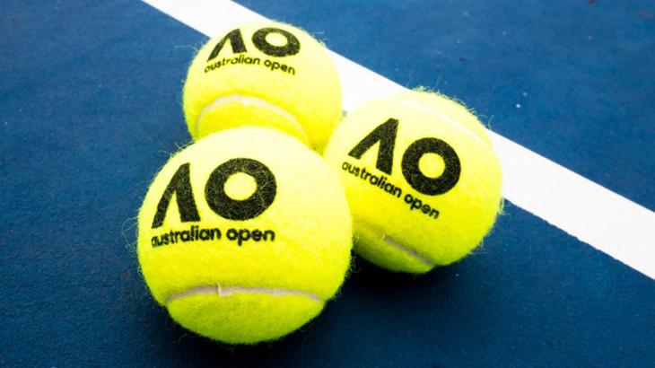 Bolas de tênis com a marca do Australian Open