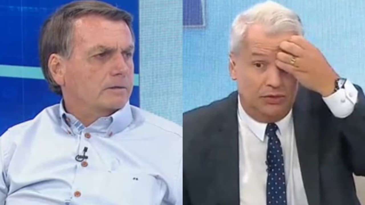 Jair Bolsonaro e Sikêra Jr no programa Alerta Nacional, da RedeTV!
