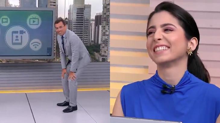 Bocardi tira sarro de colega baixinha ao vivo na Globo