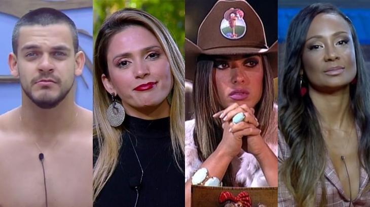 Caique Aguiar, Nicole Bahls, Drika Marinho e Nadja Pessoa em discussão fora do reality A Fazenda 11