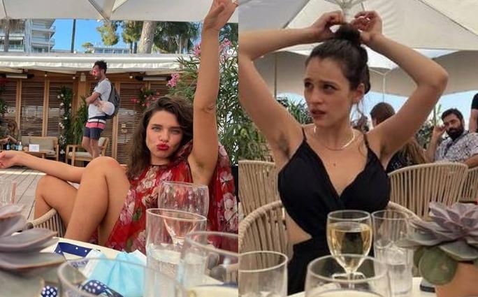 Bruna Linzmeyer e Lara Tremouroux mostram axilas peludas no Festival de Cannes