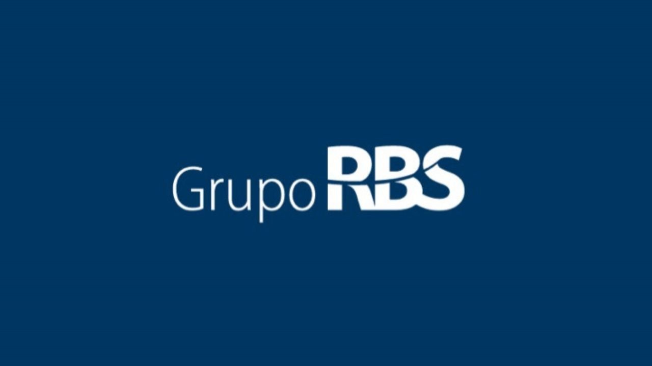 Logo do Grupo RBS com letras brancas em fundo azul