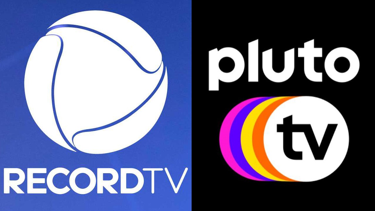 Logos da Record e da Pluto TV