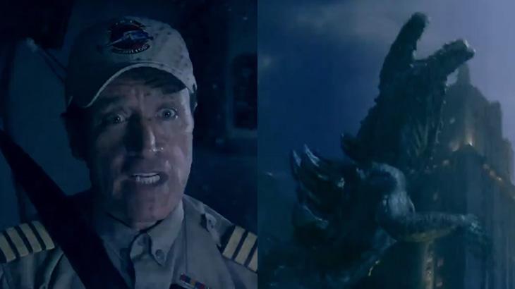 Comandante Hamilton "enfrenta" Godzilla em chamada do Cine Maior