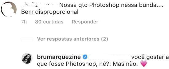 Bruna Marquezine  rebate crítica por suposto uso de Photoshop no bumbum