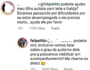 Felipe Titto ajuda criança autista; entenda